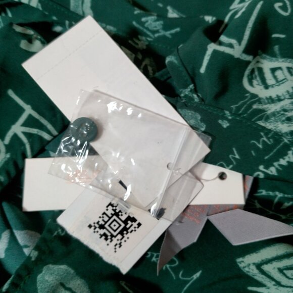 Melissa McCartney Seven Shirt Blouse Plus Size 2X Green Graffiti Long Sleeve Top - Picture 11 of 16